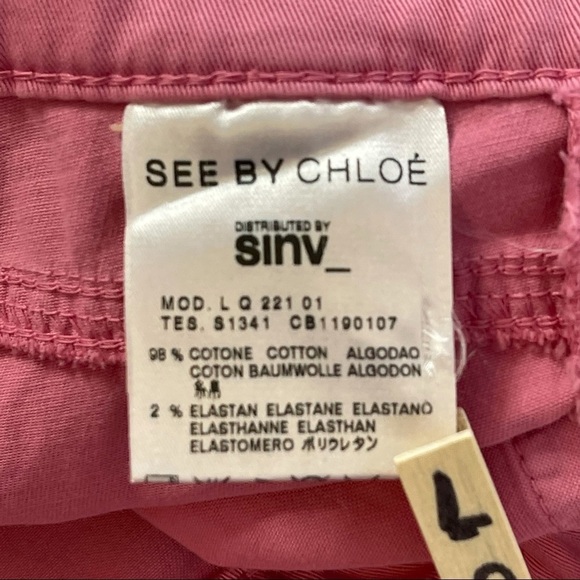 See by Chloe Capri Skinny Pants Womens 31 Pink Spring Summer Preppy Designer - Picture 7 of 12